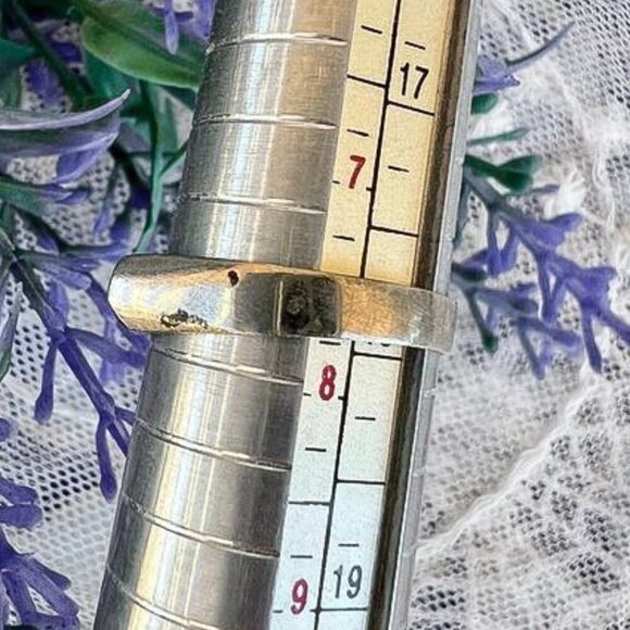 Vintage Mexican Black Inlay Ring Unisex - Picture 10 of 12